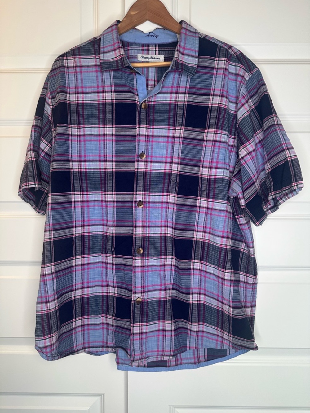 Tommy Bahama Silk Blend Plaid Button Down Shirt - EUC